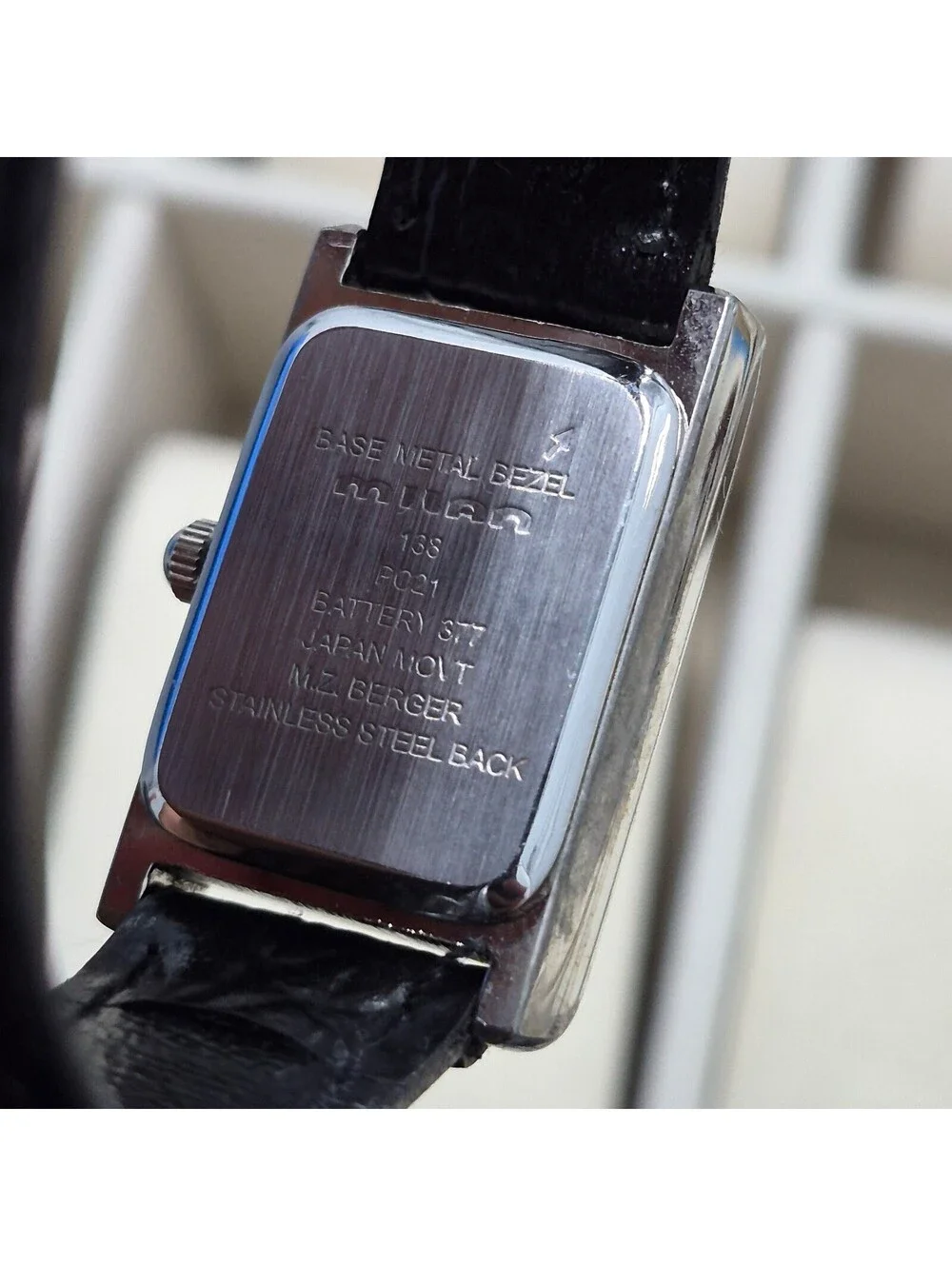 Milan Tank Quartz Leather Strap Watch